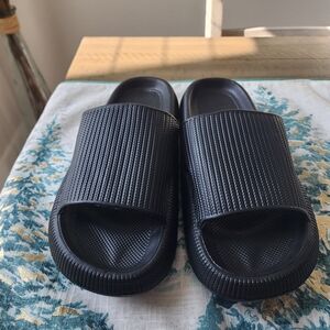 Cloudies Slide Sandals, 2 pairs (Black and Pink) $15 total, Size 10.5, New